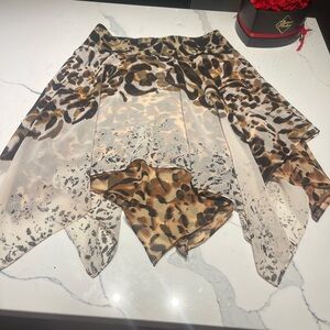 BEBE Asymmetrical Leopard Print Skirt Bebe Leopard Print – NEW  4–6